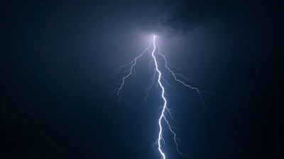 Dramatic Lightning Bolt Strikes Dark Sky