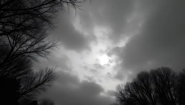 Dramatic Textured Clouds Over Moody Sky