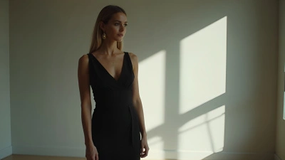 Elegant Woman in Black Dress Posing Confidently