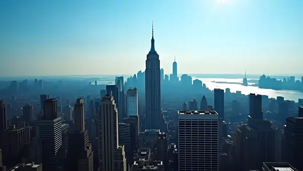 Empire State Building Aerial View Over New York City