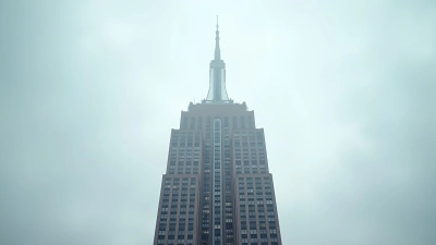 Empire State Building Towering Against Overcast Sky