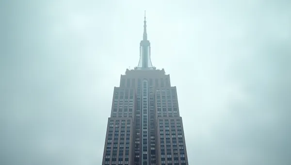 Empire State Building Towering Against Overcast Sky