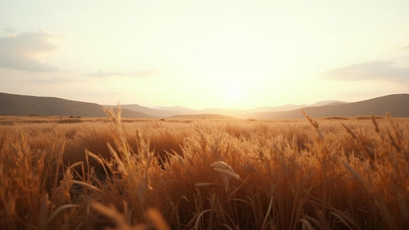 Expansive Brown Grassy Field Under Overcast Sky