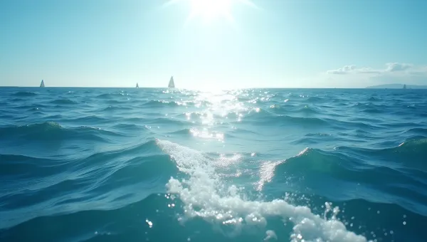 Expansive Ocean Waves Under Bright Sunlight