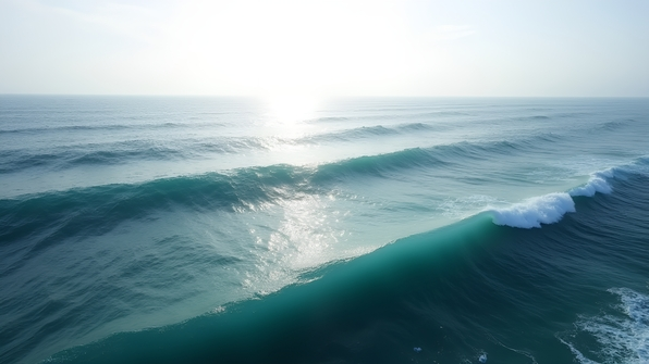 Expansive Wavy Ocean With Calm Rolling Waves