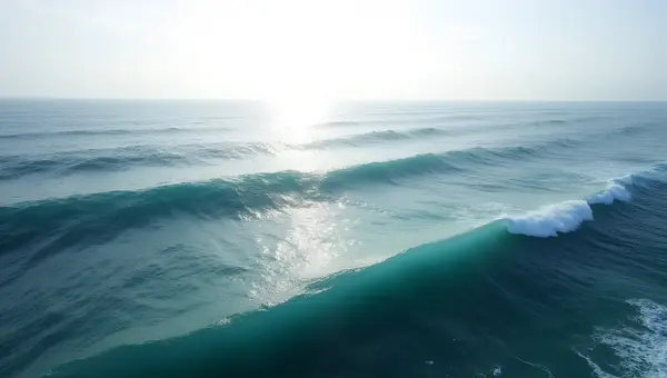 Expansive Wavy Ocean With Calm Rolling Waves