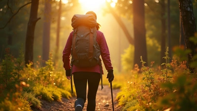 Female Hiker Trekking Forest Trail Outdoors