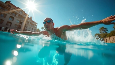 Fit Man Swimming In Clear Outdoor Pool