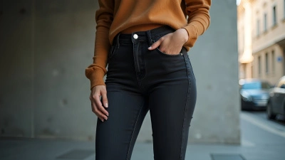 Fitted Black Denim Jeans On Casual Woman