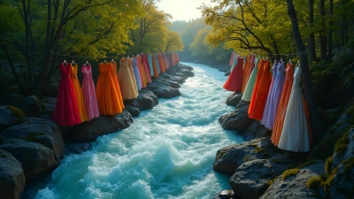 Flowing River with Vibrant Dresses in Nature