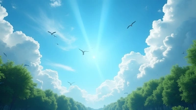 Fluffy White Clouds Above Green Treetops