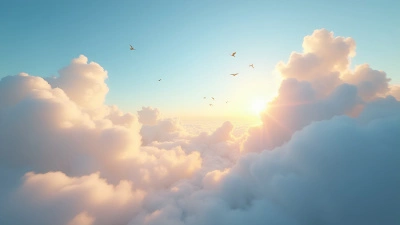 Fluffy White Clouds Under Golden Hour Sky