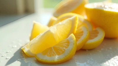 Fresh Juicy Lemon Sliced Into Thin Wedges
