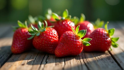 Fresh Red Strawberries On Rustic Wood