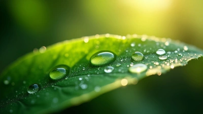Fresh Water Droplets On Green Leaf