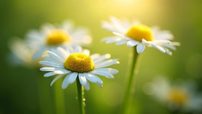 Fresh White Daisy Flowers Close-Up
