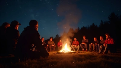 Glowing Bonfire Under Starry Night Sky