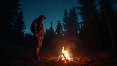 Glowing Campfire Under Starry Night Sky