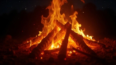 Glowing Embers And Flickering Flames Of Roaring Bonfire