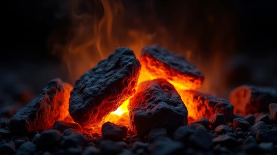 Glowing Fiery Coal Embers Close-Up