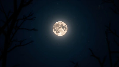 Glowing Full Moon Illustration With Craters