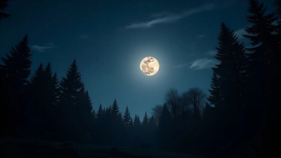 Glowing Full Moon Over Serene Forest