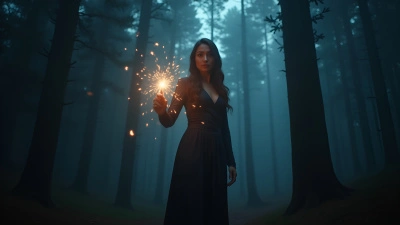 Glowing Magical Wand Held By Confident Woman