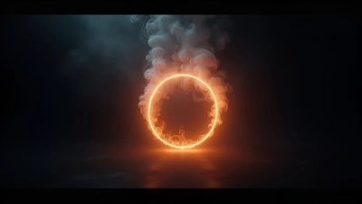 Glowing Orb With Swirling Smoke Against Black