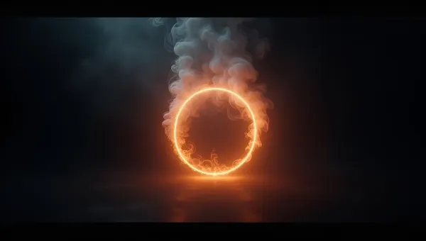 Glowing Orb With Swirling Smoke Against Black