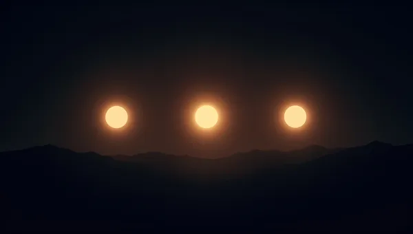 Glowing Solar Eclipses Aligned Horizontally