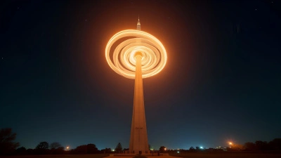 Glowing Spiral Light Above Tower At Night