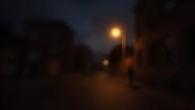 Glowing Street Light Casting Warm Urban Light