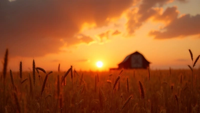 Golden Brown Wheat Stalks At Sunset