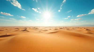 Golden Desert Landscape Under Clear Blue Sky