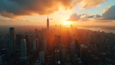 Golden Hour Aerial View Of Urban Buildings