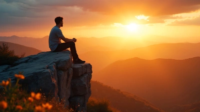 Golden Hour Cliff With Peaceful Man