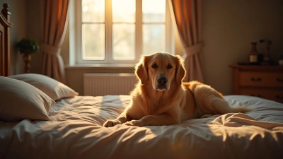 Golden Retriever Resting in Cozy Bedroom