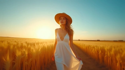 Golden Wheat Field Woman At Sunset