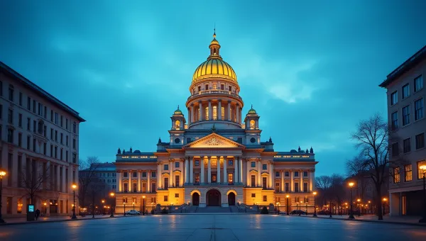 Grand Building With Gleaming Gold Dome