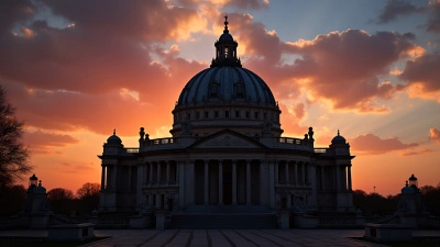 Grand Dome Silhouette Against Vibrant Sunset Sky