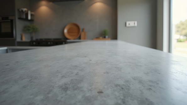 Gray Concrete Countertop With Modern Kitchen