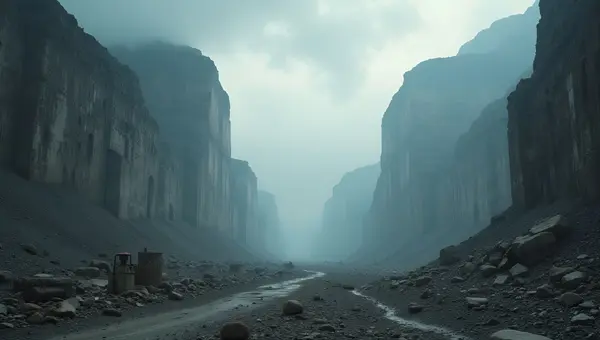 Gray Concrete Mountains Landscape Under Clouds