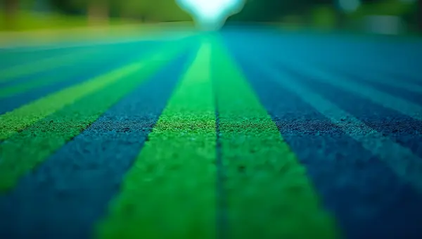 Green Blue Striped Textile Fabric Close-Up