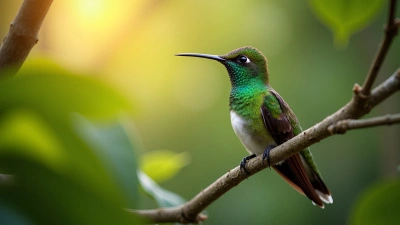 Green And Brown Hummingbird On Branch