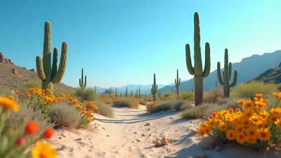 Green Cacti In Vibrant Desert Landscape