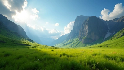 Green Grass Field Near Rugged Brown Mountain