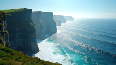 Green and Gray Sea Cliff Over Ocean Waves