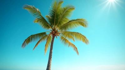 Green Palm Tree On Tropical Beach