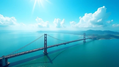 Green Steel Bridge Over Blue Sea Aerial View