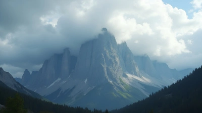 Grey Mountain Range With Cloudy Sky